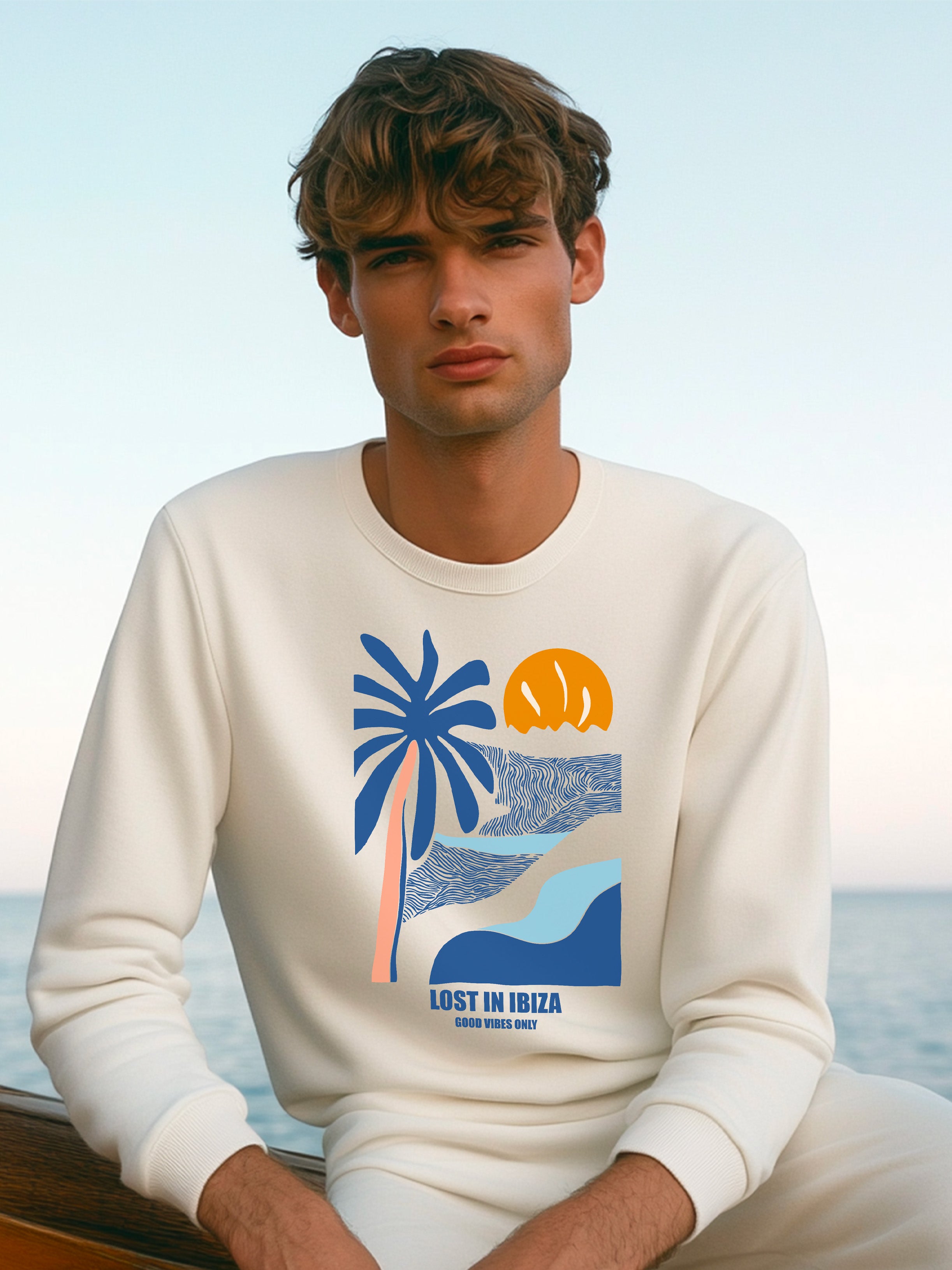 Sweatshirt homme Lost in Ibiza | Good vibes only