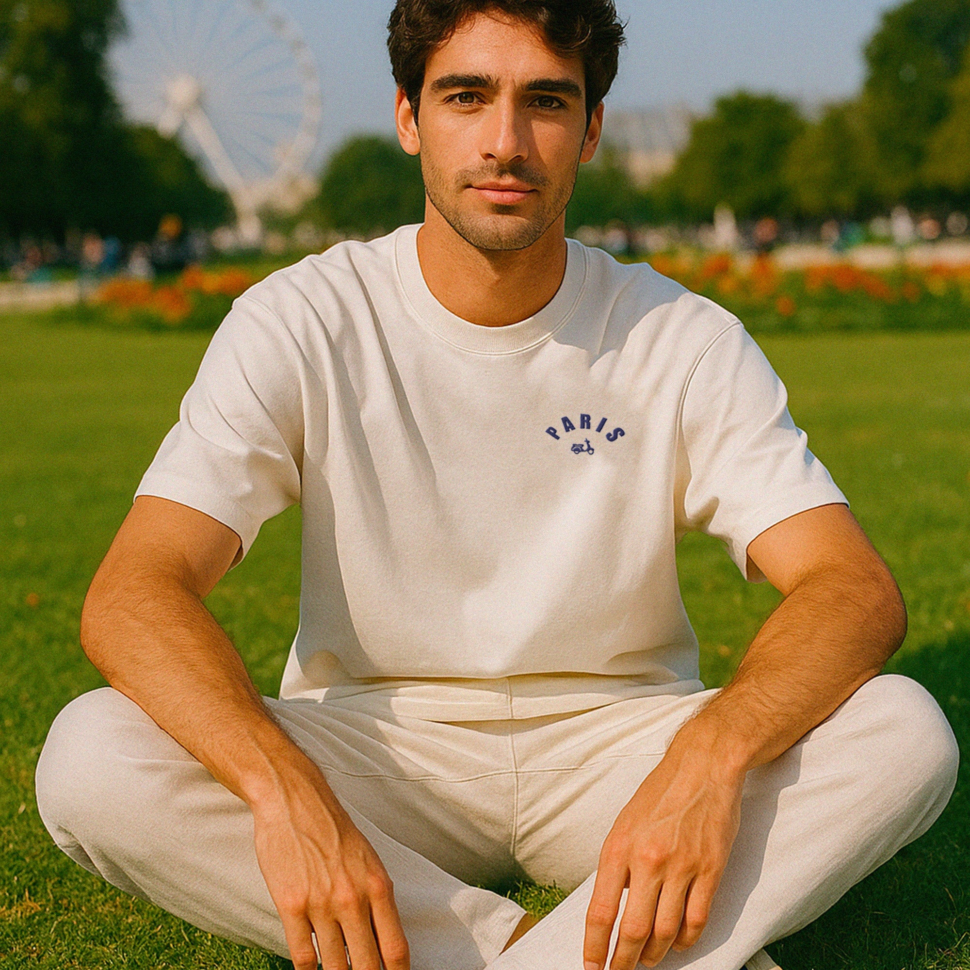 TSHIRT BLANC PARIS BLEU Lost In Cities